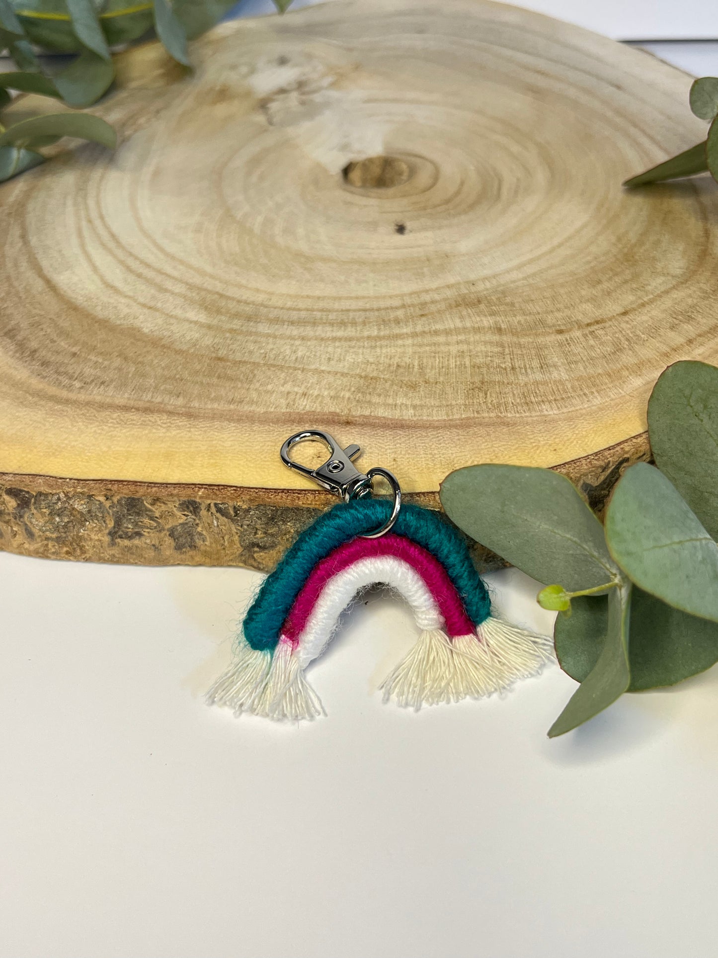 Mini Cotton Candy Macramé Keychain