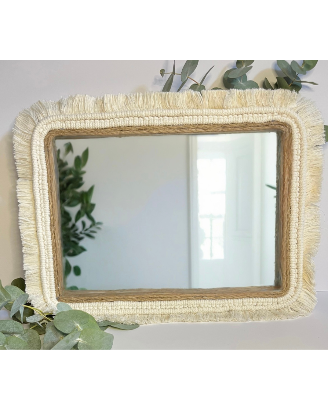 Macramé & Jute Rectangular Mirror