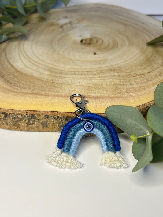 Evil Eye Mini Macramé Keychain