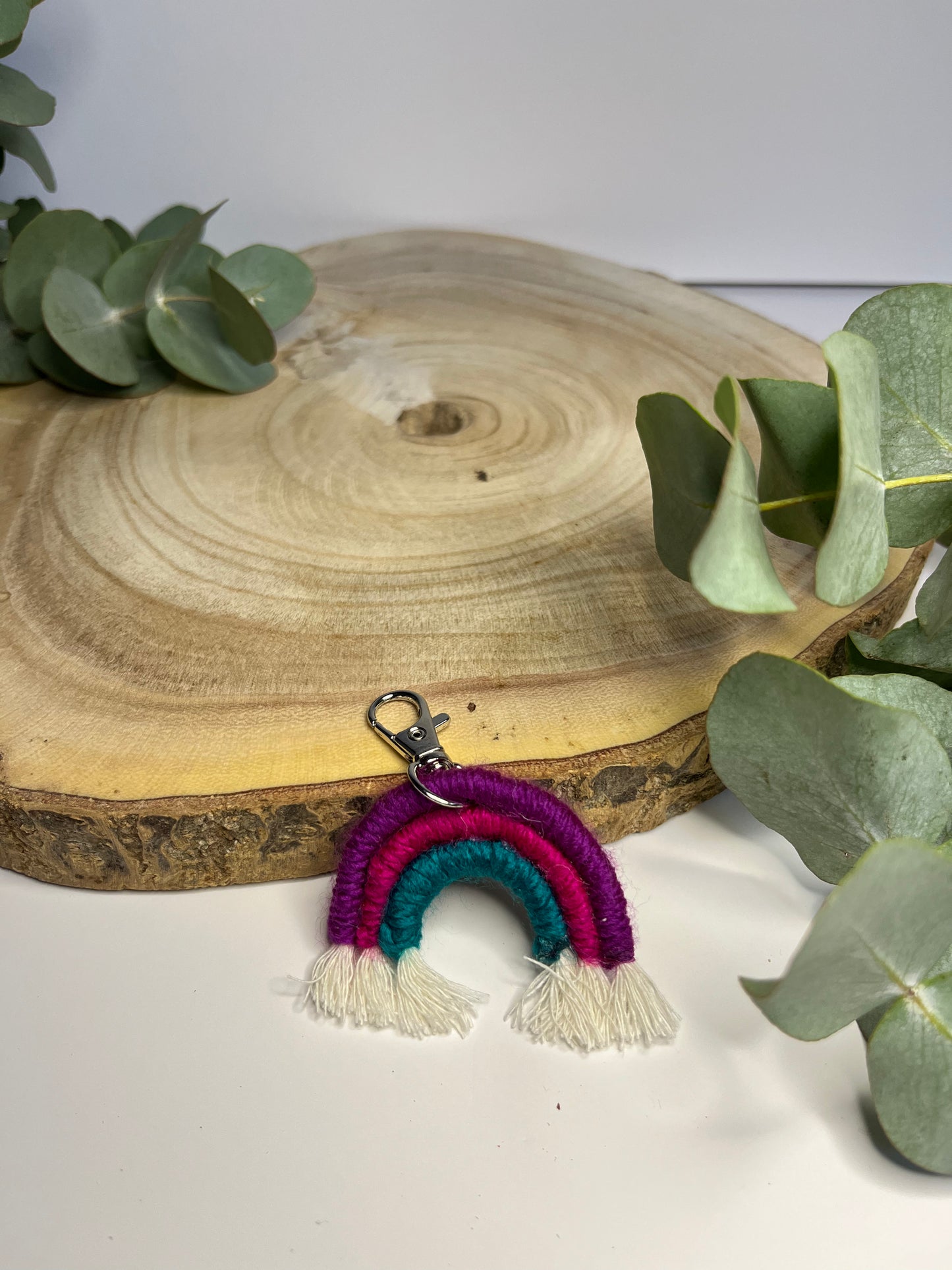 Berry Patch Mini Macramé Keychain